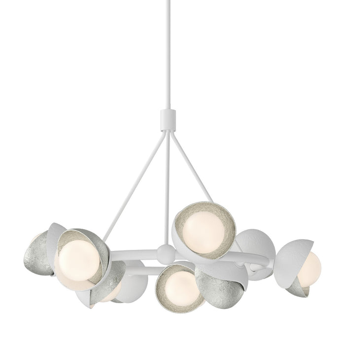 Brooklyn 9-Light Double Shade Ring Pendant in White with Sterling Accent - 131068-SKT-MULT-02-85-GG0711 by Hubbardton Forge