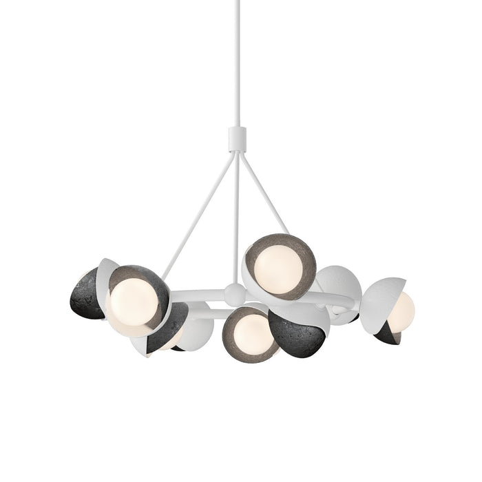 Brooklyn 9-Light Double Shade Ring Pendant in White with Ink Accent - 131068-SKT-MULT-02-89-GG0711 by Hubbardton Forge