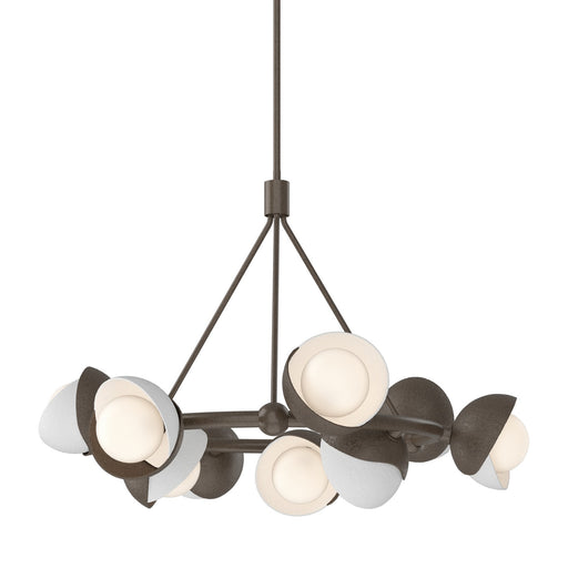 Brooklyn 9-Light Double Shade Ring Pendant in Bronze with White Accent - 131068-SKT-MULT-05-02-GG0711 by Hubbardton Forge