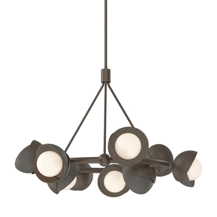 Brooklyn 9-Light Double Shade Ring Pendant in Bronze with Dark Smoke Accent - 131068-SKT-MULT-05-07-GG0711 by Hubbardton Forge