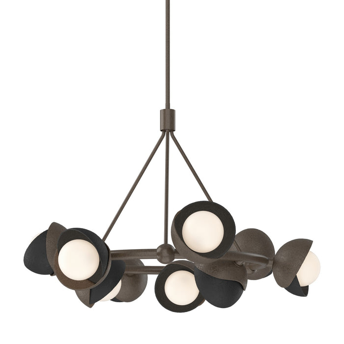 Brooklyn 9-Light Double Shade Ring Pendant in Bronze with Black Accent - 131068-SKT-MULT-05-10-GG0711 by Hubbardton Forge