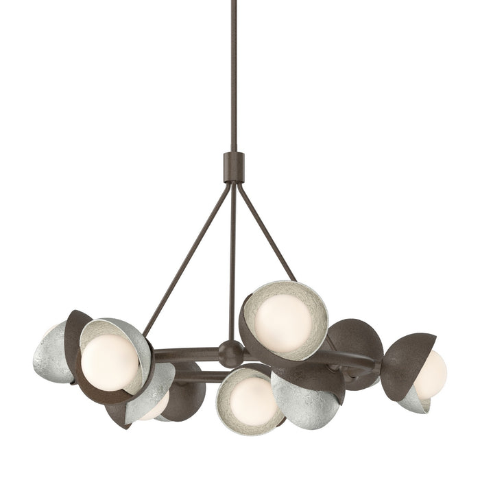 Brooklyn 9-Light Double Shade Ring Pendant in Bronze with Sterling Accent - 131068-SKT-MULT-05-85-GG0711 by Hubbardton Forge