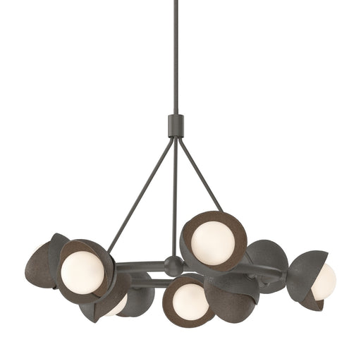 Brooklyn 9-Light Double Shade Ring Pendant in Dark Smoke with Bronze Accent - 131068-SKT-MULT-07-05-GG0711 by Hubbardton Forge