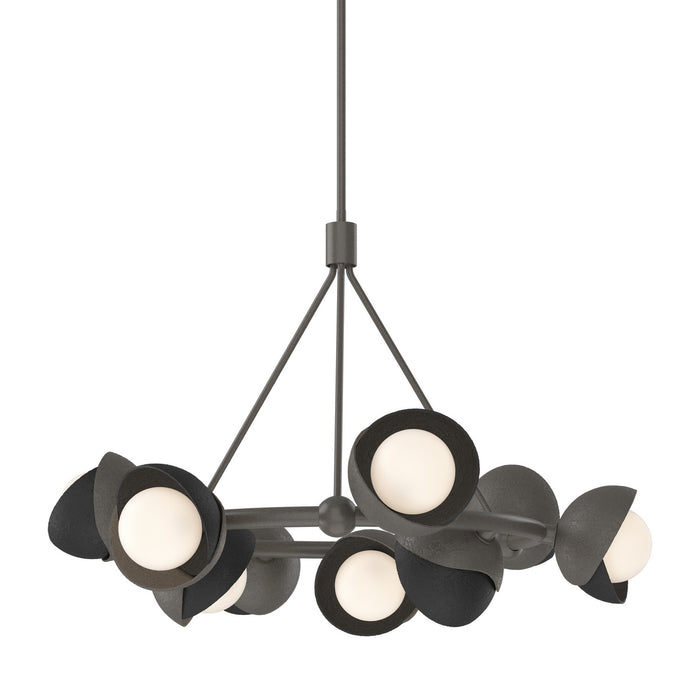 Brooklyn 9-Light Double Shade Ring Pendant in Dark Smoke with Black Accent - 131068-SKT-MULT-07-10-GG0711 by Hubbardton Forge