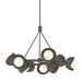 Brooklyn 9-Light Double Shade Ring Pendant in Dark Smoke with Oil Rubbed Bronze Accent - 131068-SKT-MULT-07-14-GG0711 by Hubbardton Forge