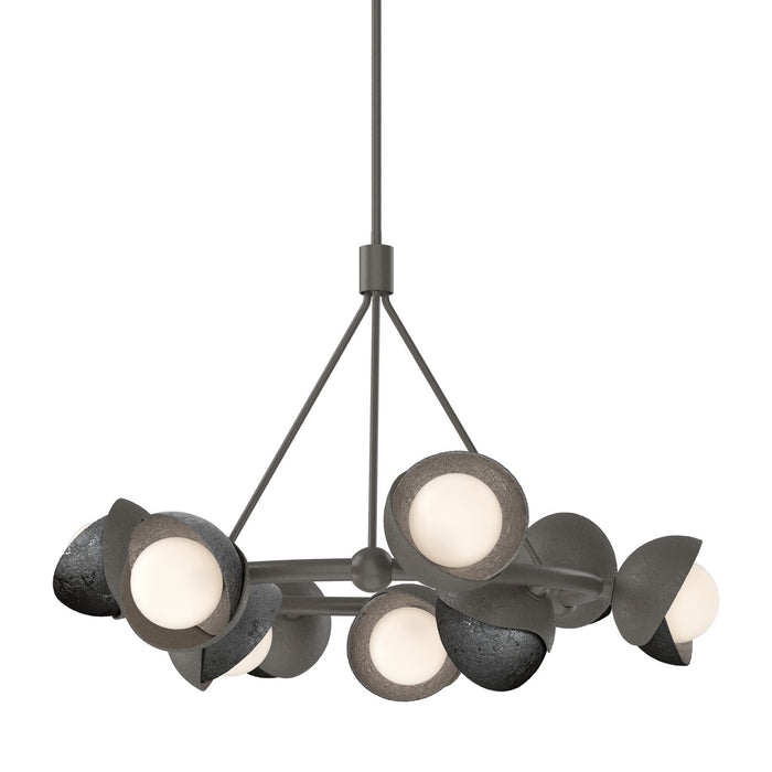 Brooklyn 9-Light Double Shade Ring Pendant in Dark Smoke with Ink Accent - 131068-SKT-MULT-07-89-GG0711 by Hubbardton Forge