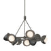 Brooklyn 9-Light Double Shade Ring Pendant in Dark Smoke with Ink Accent - 131068-SKT-MULT-07-89-GG0711 by Hubbardton Forge