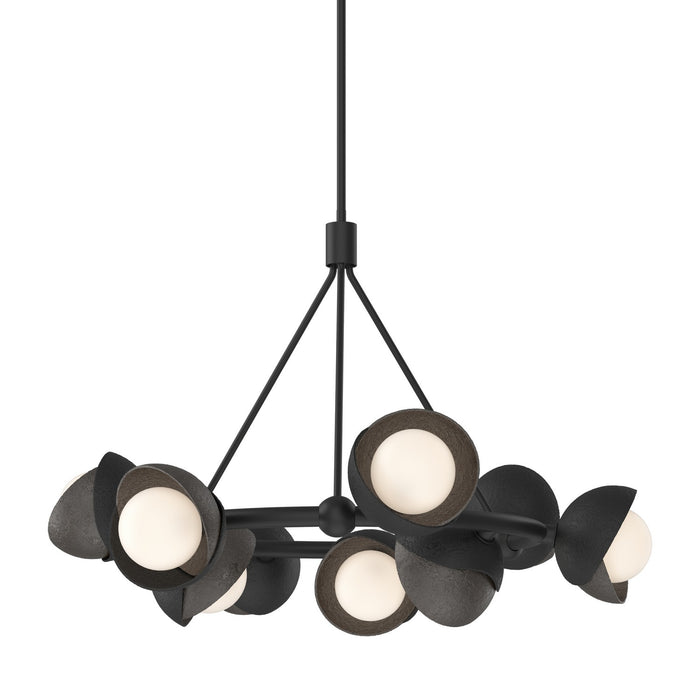 Brooklyn 9-Light Double Shade Ring Pendant in Black with Oil Rubbed Bronze Accent - 131068-SKT-MULT-10-14-GG0711 by Hubbardton Forge