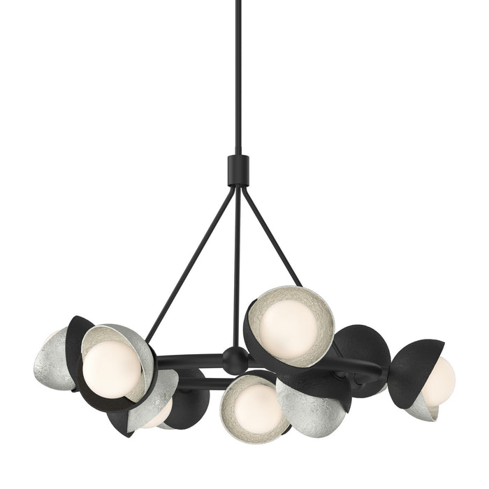 Brooklyn 9-Light Double Shade Ring Pendant in Black with Sterling Accent - 131068-SKT-MULT-10-85-GG0711 by Hubbardton Forge