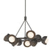 Brooklyn 9-Light Double Shade Ring Pendant in Oil Rubbed Bronze with Bronze Accent - 131068-SKT-MULT-14-05-GG0711 by Hubbardton Forge