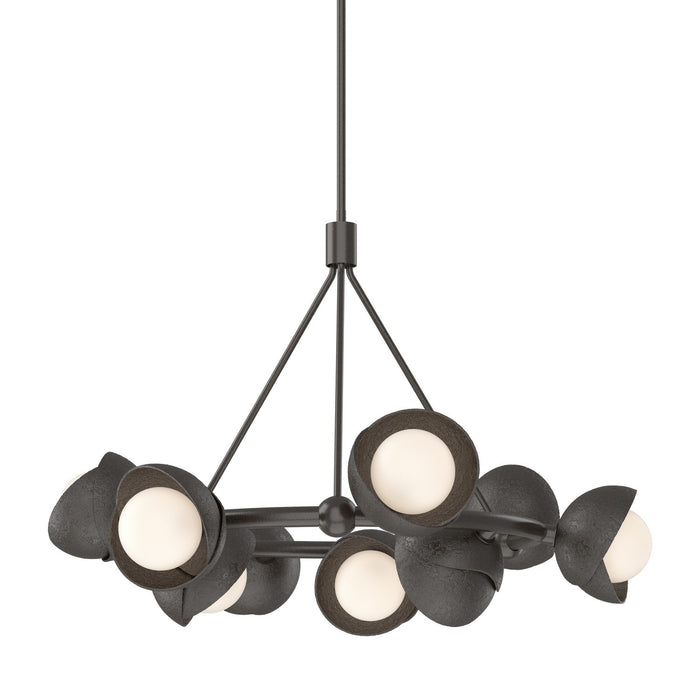 Brooklyn 9-Light Double Shade Ring Pendant in Oil Rubbed Bronze with Oil Rubbed Bronze Accent - 131068-SKT-MULT-14-14-GG0711 by Hubbardton Forge