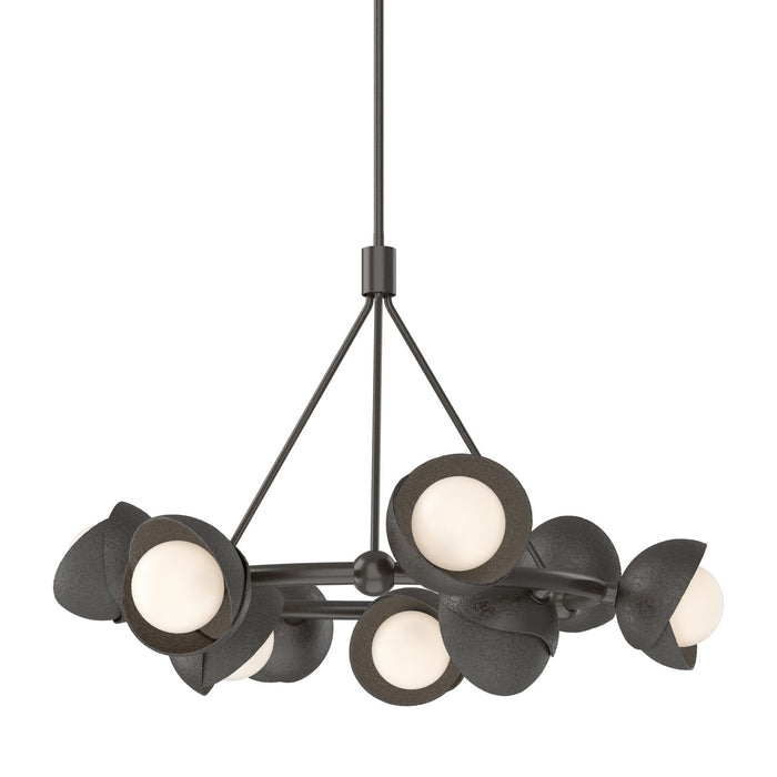 Brooklyn 9-Light Double Shade Ring Pendant in Oil Rubbed Bronze with Natural Iron Accent - 131068-SKT-MULT-14-20-GG0711 by Hubbardton Forge