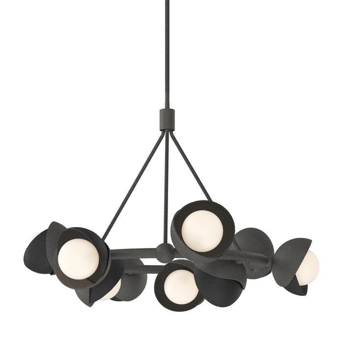 Brooklyn 9-Light Double Shade Ring Pendant in Natural Iron with Black Accent - 131068-SKT-MULT-20-10-GG0711 by Hubbardton Forge