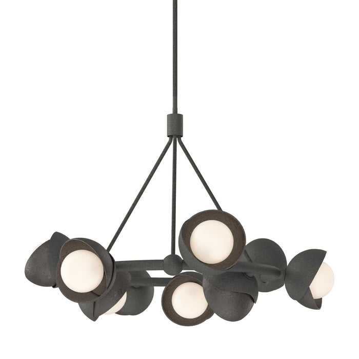 Brooklyn 9-Light Double Shade Ring Pendant in Natural Iron with Oil Rubbed Bronze Accent - 131068-SKT-MULT-20-14-GG0711 by Hubbardton Forge