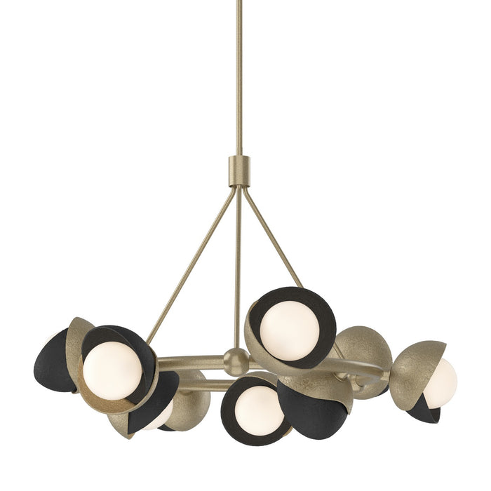 Brooklyn 9-Light Double Shade Ring Pendant in Soft Gold with Black Accent - 131068-SKT-MULT-84-10-GG0711 by Hubbardton Forge