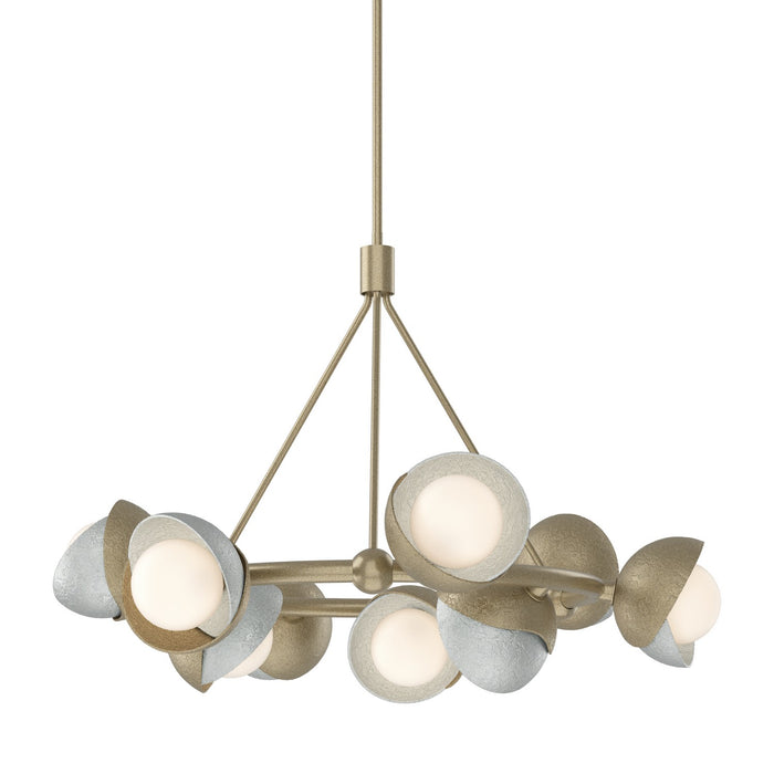 Brooklyn 9-Light Double Shade Ring Pendant in Soft Gold with Vintage Platinum Accent - 131068-SKT-MULT-84-82-GG0711 by Hubbardton Forge