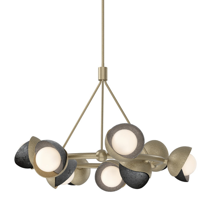 Brooklyn 9-Light Double Shade Ring Pendant in Soft Gold with Ink Accent - 131068-SKT-MULT-84-89-GG0711 by Hubbardton Forge