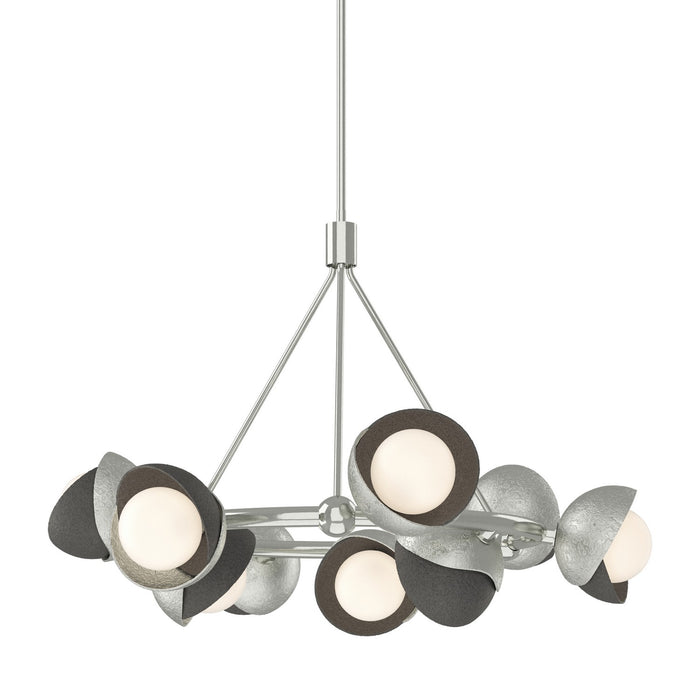 Brooklyn 9-Light Double Shade Ring Pendant in Sterling with Natural Iron Accent - 131068-SKT-MULT-85-20-GG0711 by Hubbardton Forge