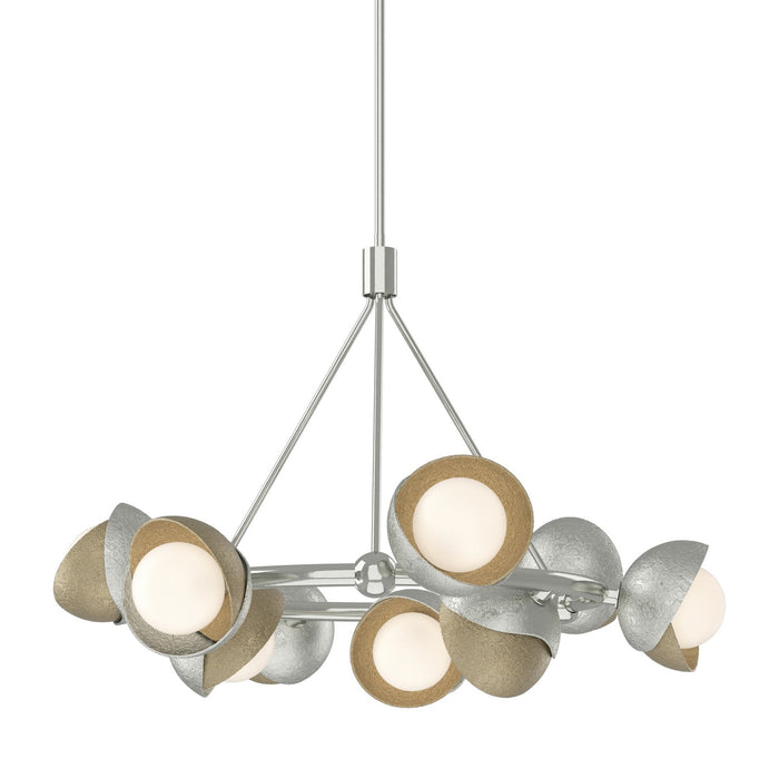 Brooklyn 9-Light Double Shade Ring Pendant in Sterling with Soft Gold Accent - 131068-SKT-MULT-85-84-GG0711 by Hubbardton Forge