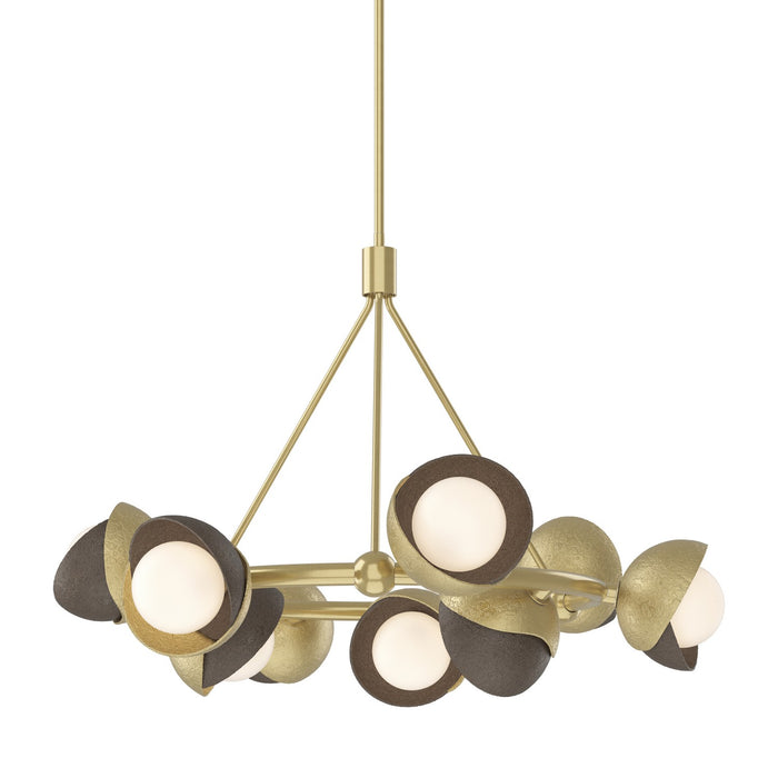 Brooklyn 9-Light Double Shade Ring Pendant in Modern Brass with Bronze Accent - 131068-SKT-MULT-86-05-GG0711 by Hubbardton Forge