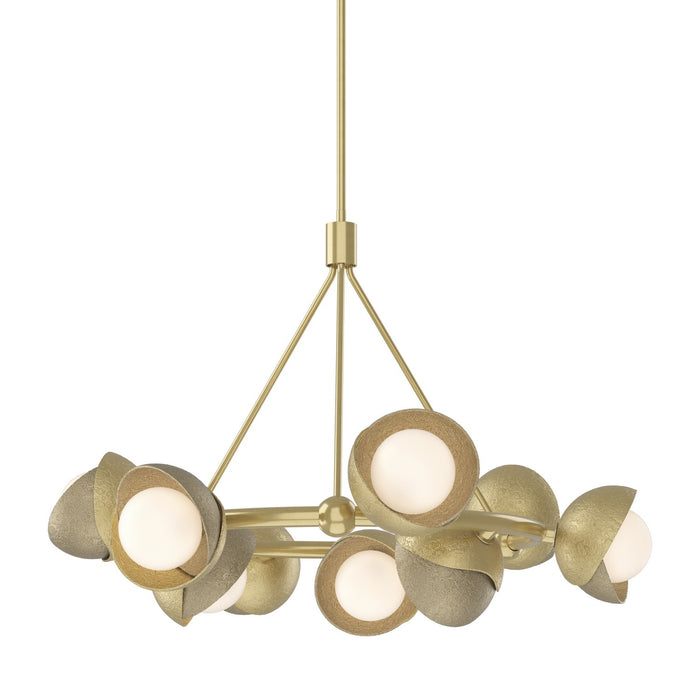 Brooklyn 9-Light Double Shade Ring Pendant in Modern Brass with Soft Gold Accent - 131068-SKT-MULT-86-84-GG0711 by Hubbardton Forge