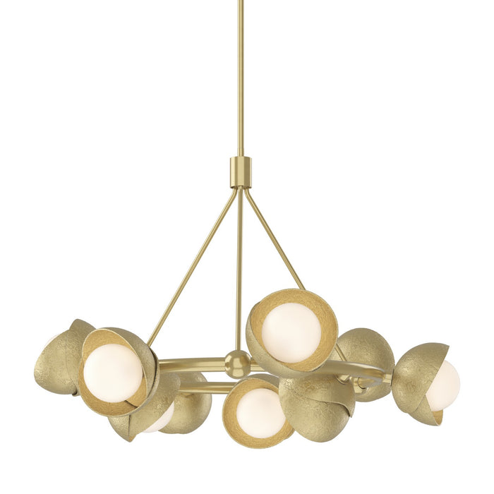 Brooklyn 9-Light Double Shade Ring Pendant in Modern Brass with Modern Brass Accent - 131068-SKT-MULT-86-86-GG0711 by Hubbardton Forge