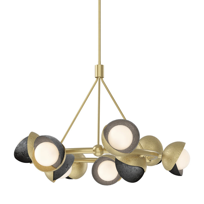 Brooklyn 9-Light Double Shade Ring Pendant in Modern Brass with Ink Accent - 131068-SKT-MULT-86-89-GG0711 by Hubbardton Forge