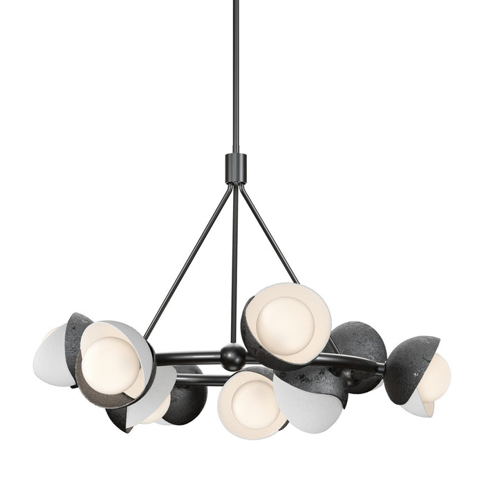 Brooklyn 9-Light Double Shade Ring Pendant in Ink with White Accent - 131068-SKT-MULT-89-02-GG0711 by Hubbardton Forge