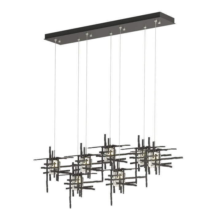 Tura 7-Light Seeded Glass Pendant in Black - 131095-SKT-STND-10-II0728 by Hubbardton Forge