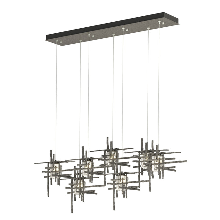 Tura 7-Light Seeded Glass Pendant in Natural Iron - 131095-SKT-STND-20-II0728 by Hubbardton Forge