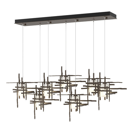 Tura 7-Light Frosted Glass Pendant in Bronze - 131096-SKT-STND-05-YC0305 by Hubbardton Forge