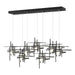 Tura 7-Light Frosted Glass Pendant in Black - 131096-SKT-STND-10-YC0305 by Hubbardton Forge