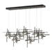 Tura 7-Light Frosted Glass Pendant in Natural Iron - 131096-SKT-STND-20-YC0305 by Hubbardton Forge