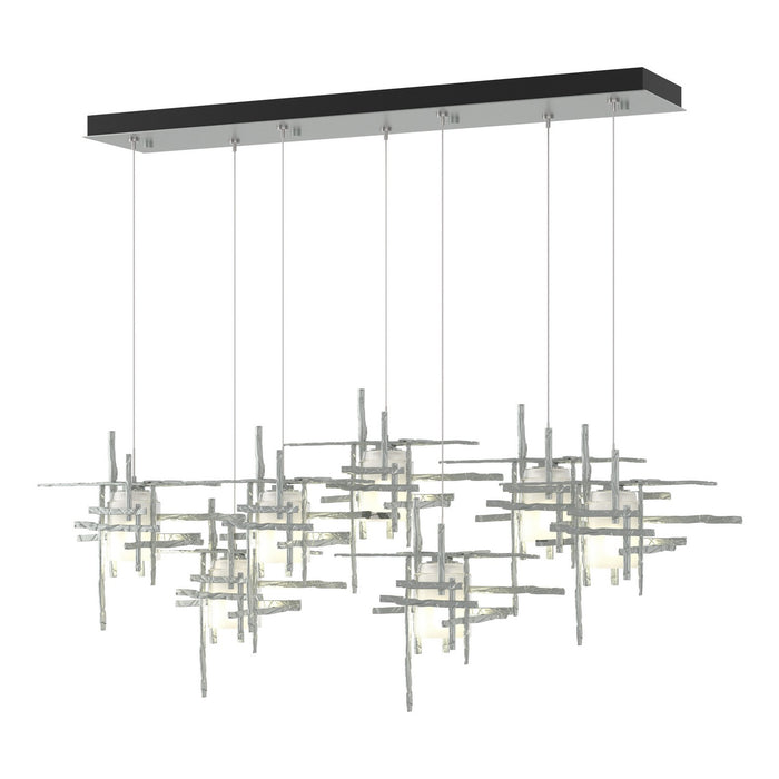 Tura 7-Light Frosted Glass Pendant in Vintage Platinum - 131096-SKT-STND-82-YC0305 by Hubbardton Forge