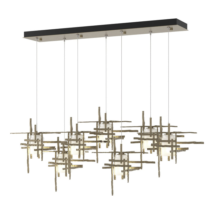 Tura 7-Light Frosted Glass Pendant in Soft Gold - 131096-SKT-STND-84-YC0305 by Hubbardton Forge