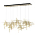 Tura 7-Light Frosted Glass Pendant in Modern Brass - 131096-SKT-STND-86-YC0305 by Hubbardton Forge