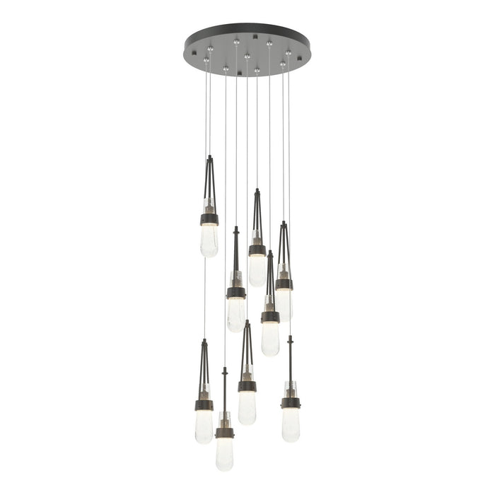 Link 9-Light Blown Glass Pendant in Black - 131100-SKT-STND-10-YG0434 by Hubbardton Forge