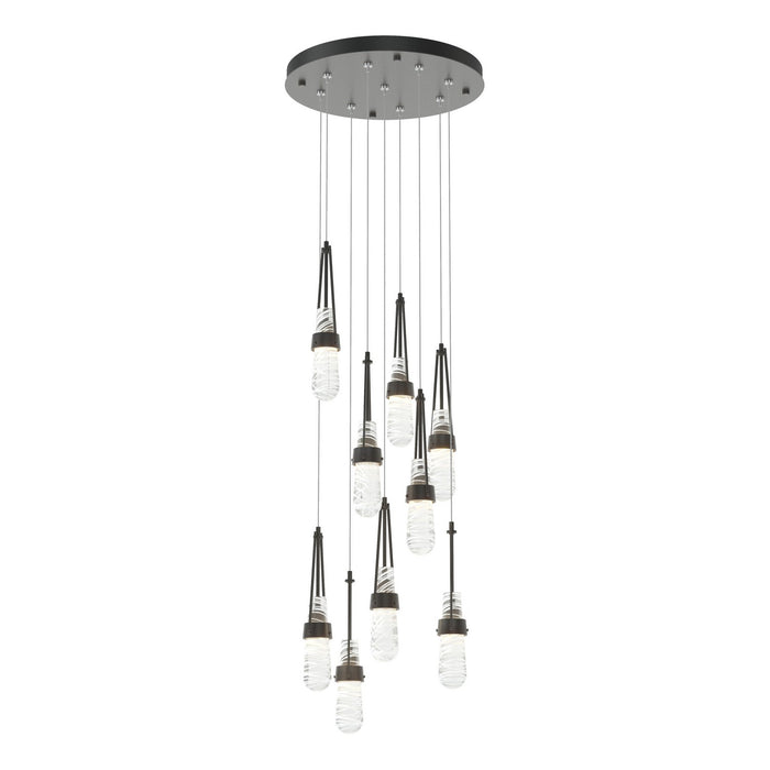 Link 9-Light Blown Glass Pendant in Black - 131100-SKT-STND-10-YJ0434 by Hubbardton Forge