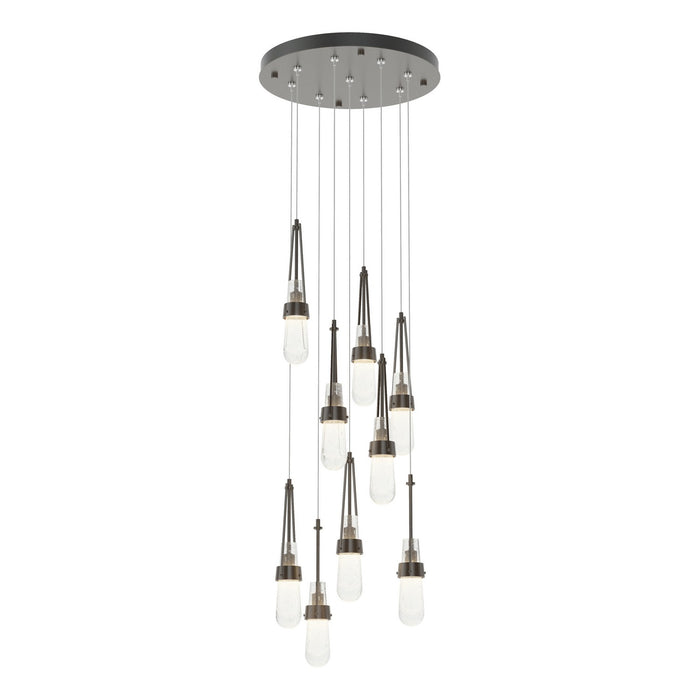 Link 9-Light Blown Glass Pendant in Oil Rubbed Bronze - 131100-SKT-STND-14-YG0434 by Hubbardton Forge