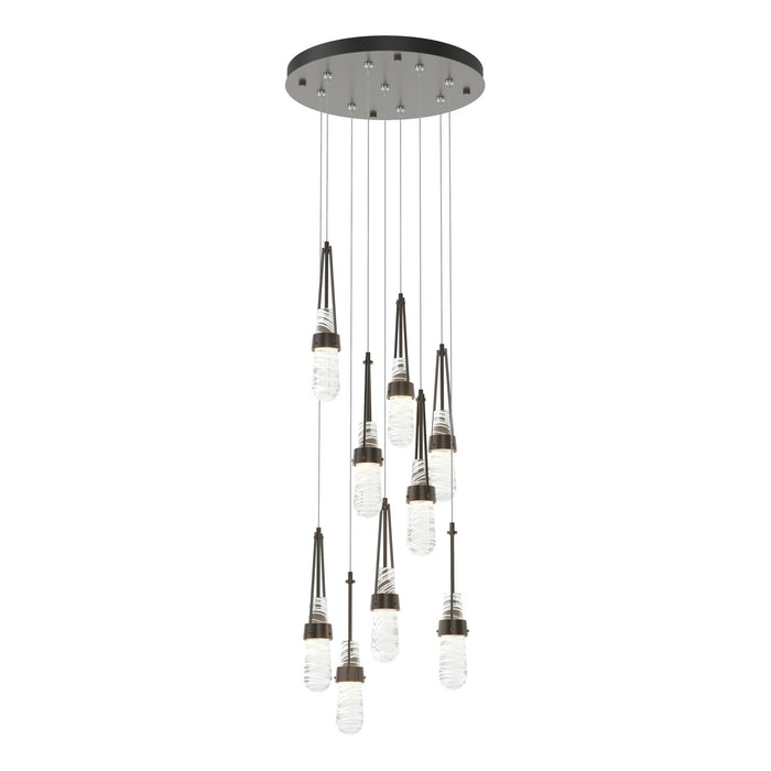 Link 9-Light Blown Glass Pendant in Oil Rubbed Bronze - 131100-SKT-STND-14-YJ0434 by Hubbardton Forge