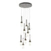 Link 9-Light Blown Glass Pendant in Natural Iron - 131100-SKT-STND-20-YG0434 by Hubbardton Forge