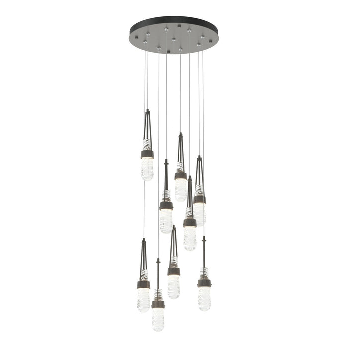 Link 9-Light Blown Glass Pendant in Natural Iron - 131100-SKT-STND-20-YJ0434 by Hubbardton Forge