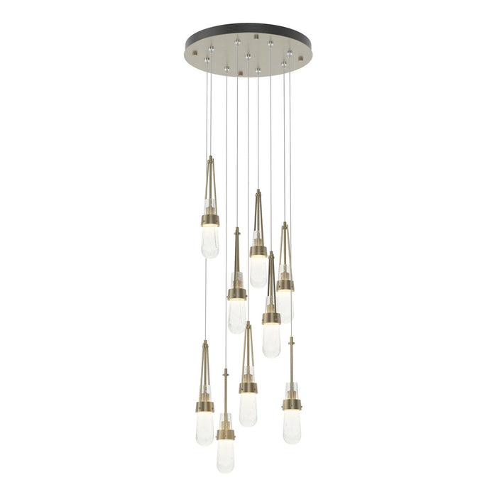 Link 9-Light Blown Glass Pendant in Soft Gold - 131100-SKT-STND-84-YG0434 by Hubbardton Forge