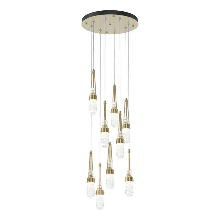 Link 9-Light Blown Glass Pendant in Modern Brass - 131100-SKT-STND-86-YJ0434 by Hubbardton Forge