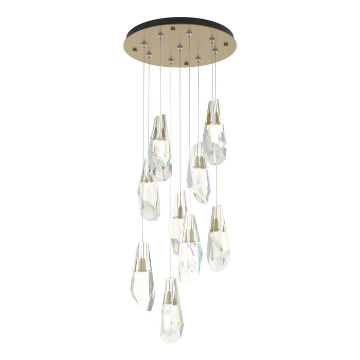 Luma 9-Light Large Crystal Pendant in Soft Gold - 131101-SKT-STND-84-CR by Hubbardton Forge