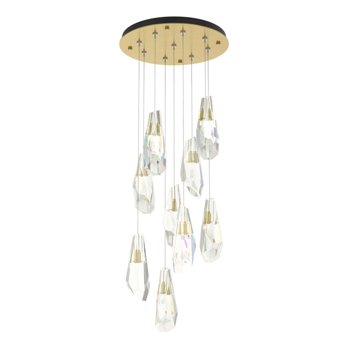 Luma 9-Light Large Crystal Pendant in Modern Brass - 131101-SKT-STND-86-CR by Hubbardton Forge