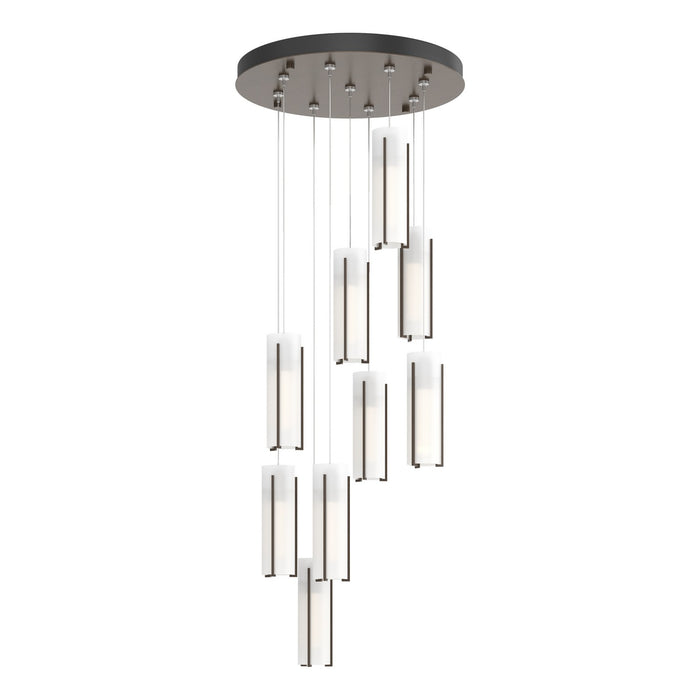 Exos Glass 9-Light Pendant in Bronze - 131104-SKT-STND-05-GG0065 by Hubbardton Forge