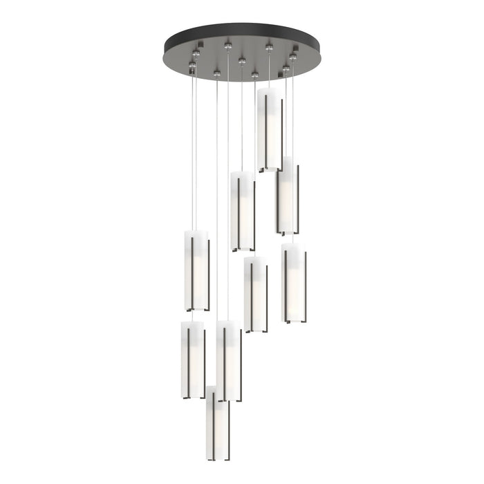 Exos Glass 9-Light Pendant in Dark Smoke - 131104-SKT-STND-07-GG0065 by Hubbardton Forge