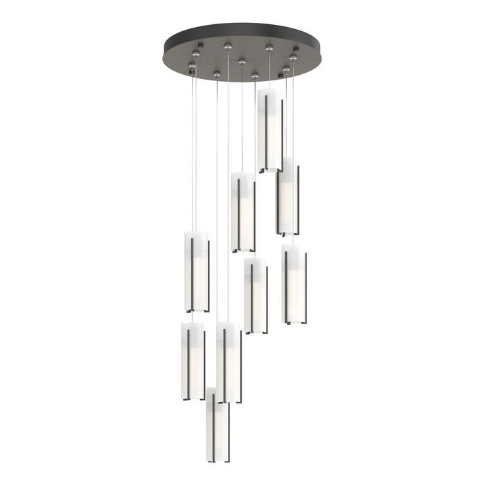 Exos Glass 9-Light Pendant in Natural Iron - 131104-SKT-STND-20-GG0065 by Hubbardton Forge