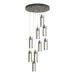 Exos Glass 9-Light Pendant in Natural Iron - 131104-SKT-STND-20-ZM0065 by Hubbardton Forge